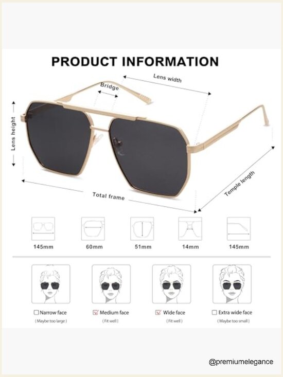 Retro Oversized Square Polarized Sunglasses for Women Men Classic Shades main image 5